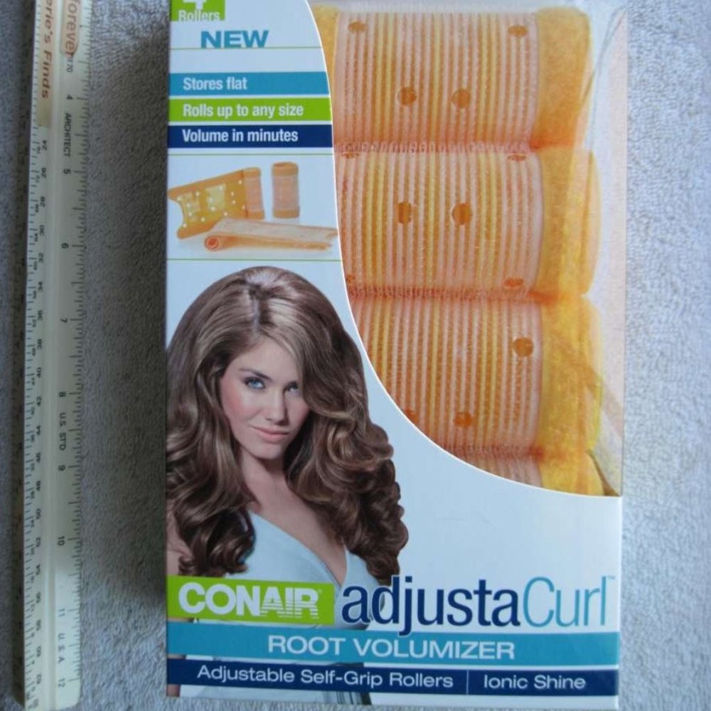 4 Conair AdjustaCurl Root Volumizer Self Grip Rollers Volume Curls Hair Curlers